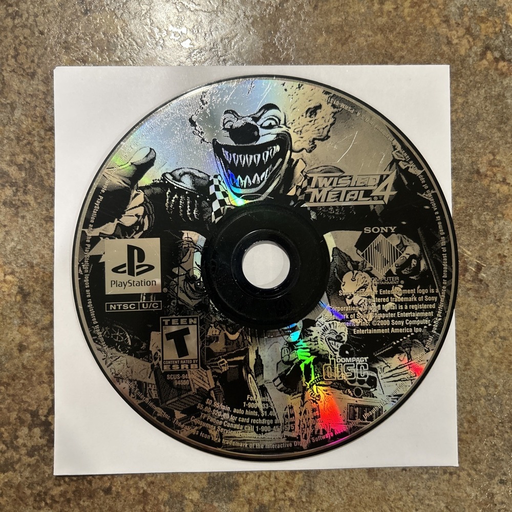 Twisted Metal 4 PlayStation 1 PS1 - Disc Only! Tested & Resurfaced
